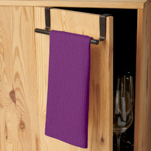 Mosaic Solid Royal Purple Textured Pattern Tea Towel