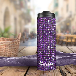 Mosaic Sparkle Squares Purple SSTX Thermal Tumbler