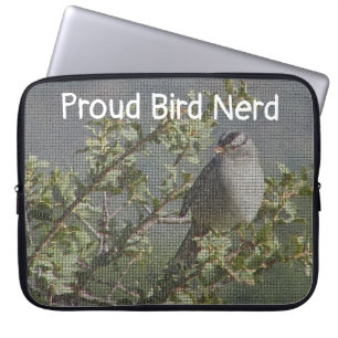 Mosaic Sparrow Avid Birder Proud Bird Nerd Laptop Sleeve