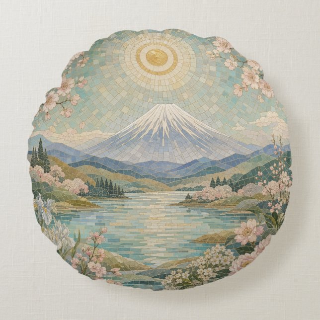 Mosaic Spring Serenity Round Cushion (Front)
