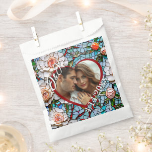 Mosaic Stained Glass and Tile Wedding Personalised Favour Bags
