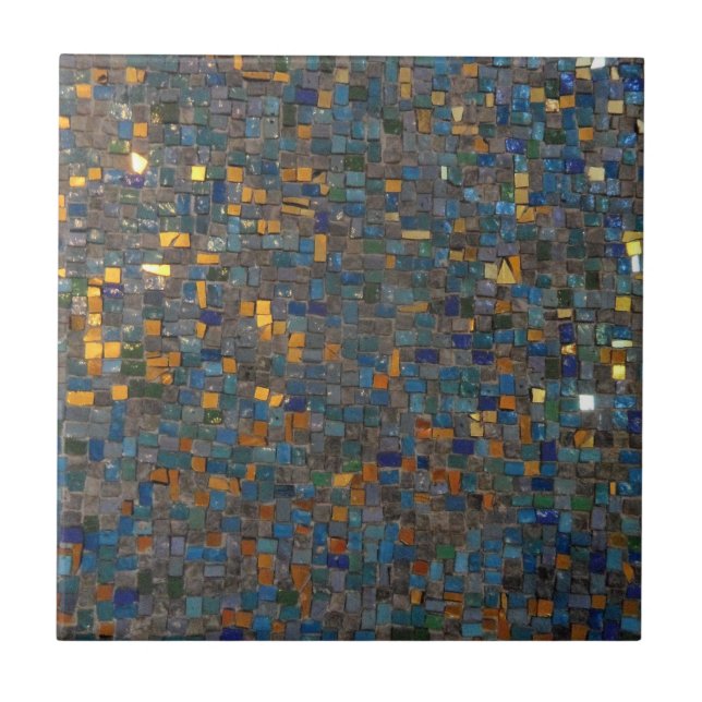 Mosaic Stones in Blue and Gold Tile (Front)