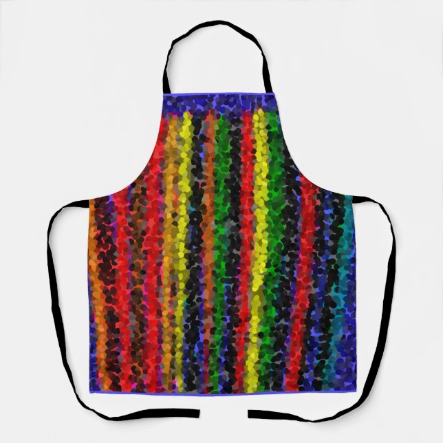 Mosaic Stripes All-Over Print Apron (Front)