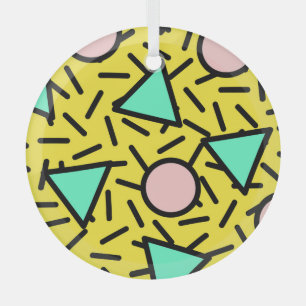 Mosaic stripes: retro memphis pattern glass tree decoration