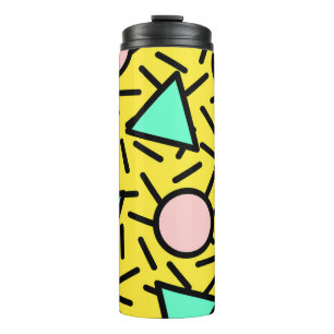 Mosaic stripes: retro memphis pattern thermal tumbler