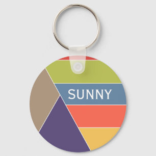 MOSAIC stripes triangles colored I + your ideas Key Ring