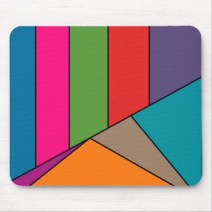 MOSAIC stripes triangles colored III + your ideas Mouse Mat