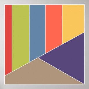 MOSAIC stripes triangles coloured I + your ideas Poster