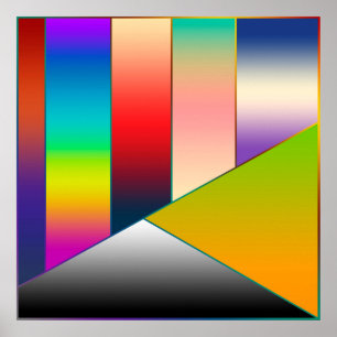 MOSAIC stripes triangles coloured II + your ideas Poster