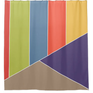 MOSAIC stripes triangles coloured II + your ideas Shower Curtain