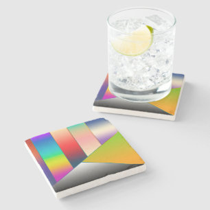 MOSAIC stripes triangles coloured II + your ideas Stone Coaster