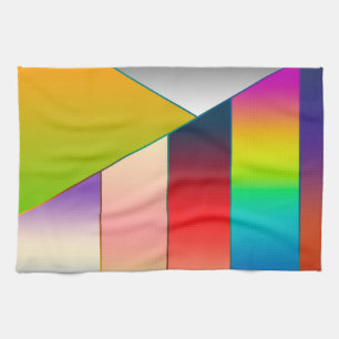 MOSAIC stripes triangles coloured II + your ideas Tea Towel