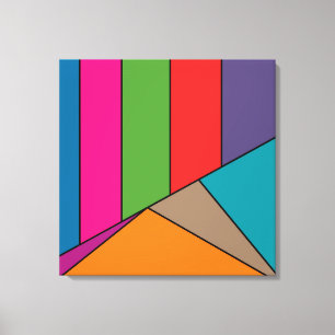 MOSAIC stripes triangles coloured III + your ideas Canvas Print