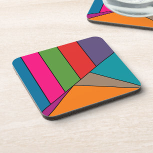 MOSAIC stripes triangles coloured III + your ideas Coaster