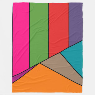MOSAIC stripes triangles coloured III + your ideas Fleece Blanket