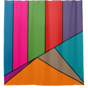 MOSAIC stripes triangles coloured III + your ideas Shower Curtain