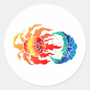 Mosaic Sun & Moon Classic Round Sticker