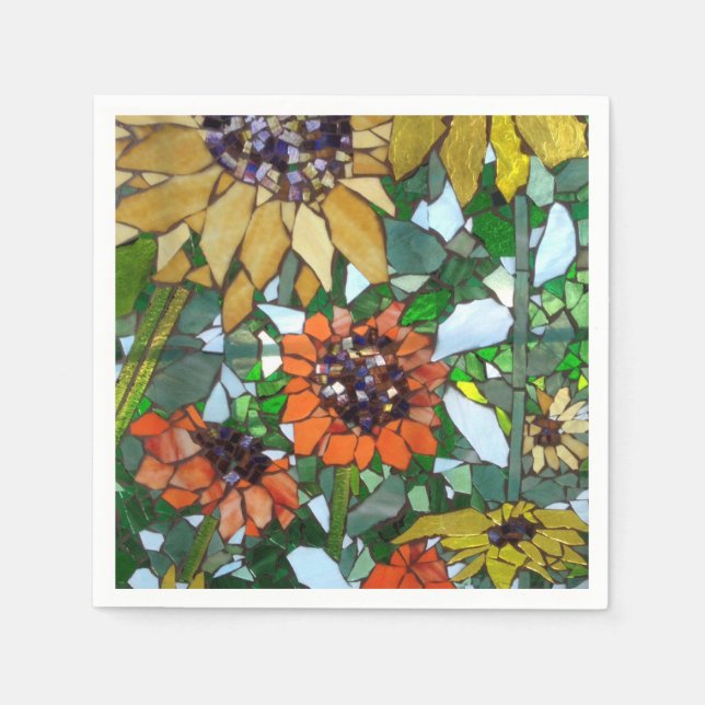 Mosaic Sunflowers Napkin (Front)
