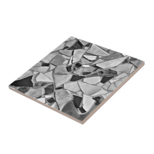 Mosaic Terrazzo Grey White Black Pattern Tile