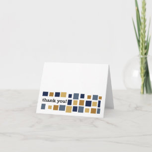 Mosaic Thank You -- Navy Blue and Gold Card
