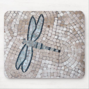 mosaic tile art of a dragonfly mouse mat