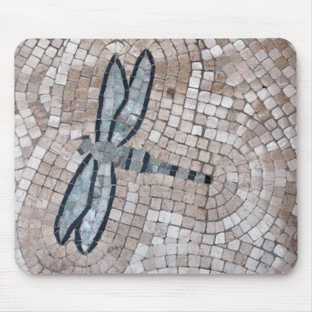mosaic tile art of a dragonfly mouse mat (Front)