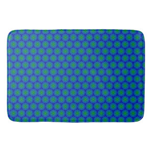 Mosaic Tile Blue and Green Bath Mat