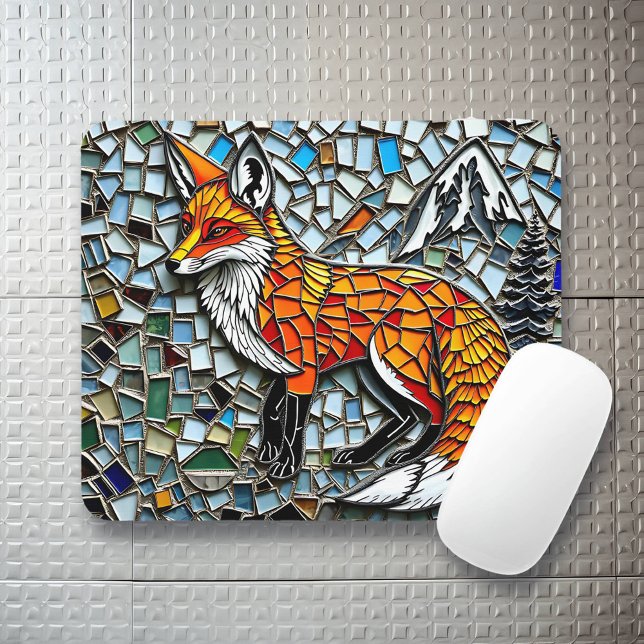 Mosaic Tile Fox Wildlife Art Mouse Mat (Creator Uploaded)