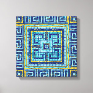 Mosaic Tile Greek Meander Key Canvas Print