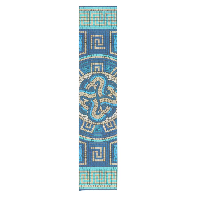 Mosaic Tile Ornament Short Table Runner (Front)