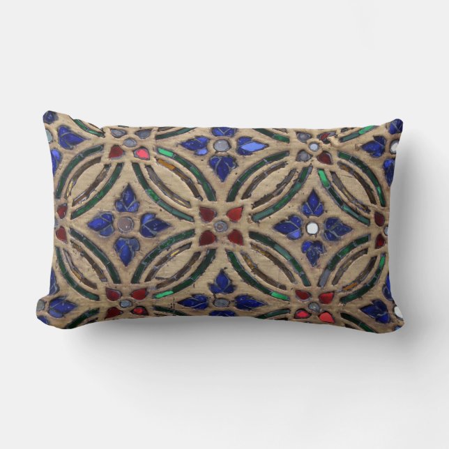 Mosaic tile pattern stone glass Moroccan photo Lumbar Cushion (Front)