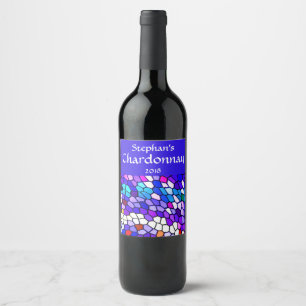 Mosaic Tile Pattern Wine Label