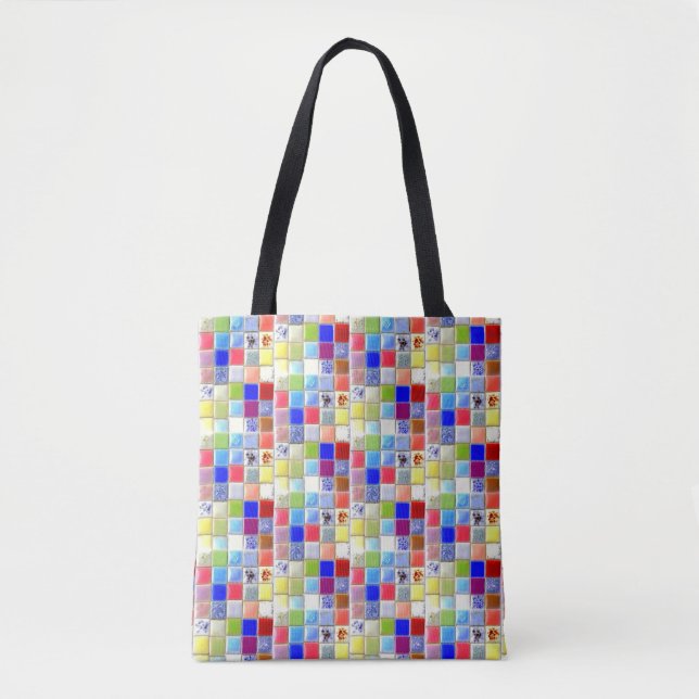 Mosaic Tile Tote | 2 Sided | Faux Texture (Front)