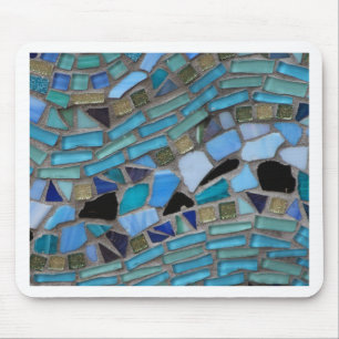 Mosaic Tiles of Blue and Green Mouse Mat