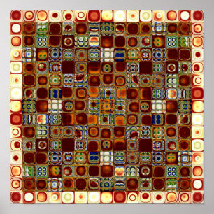 Mosaic Tiles Pattern Poster