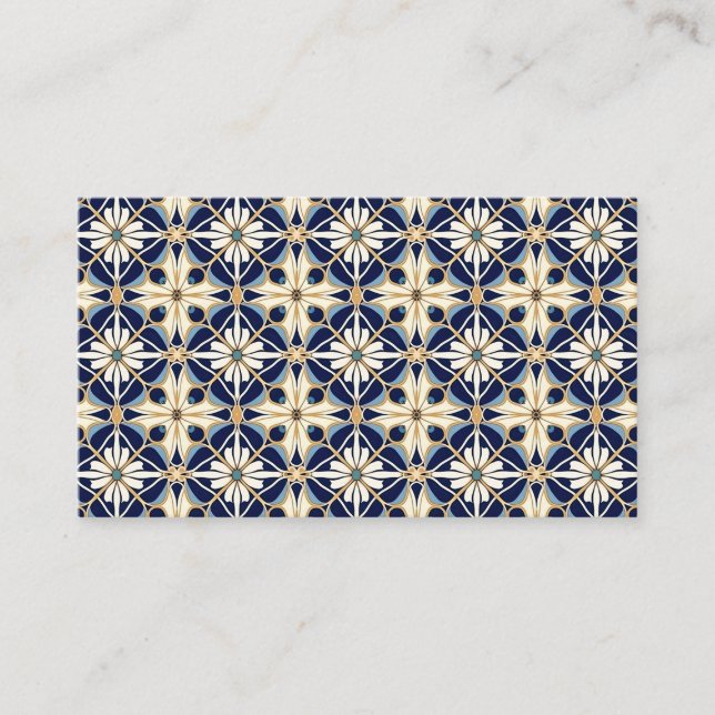 Mosaic Tiles Seamless Pattern Arabic Morrocon Business Card (Front)