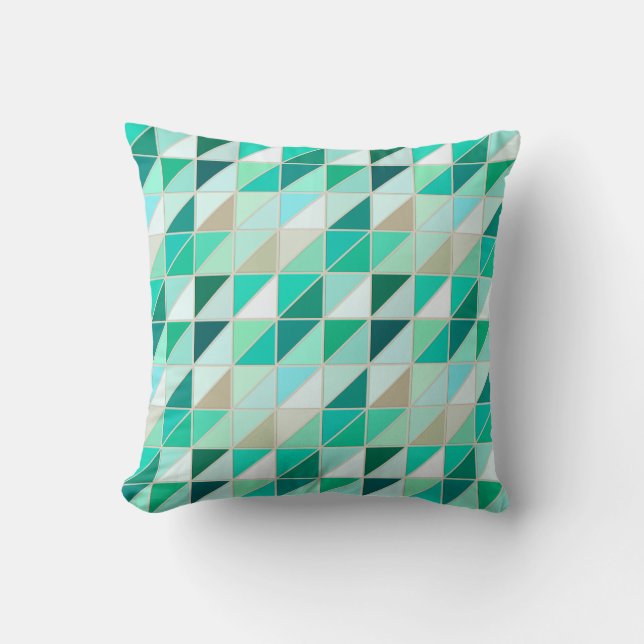 Mosaic Tiles - shades of seafoam green Cushion (Front)