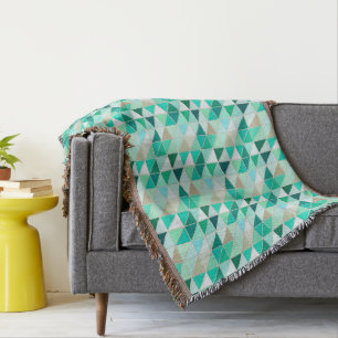 Mosaic Tiles - shades of seafoam green Throw Blanket