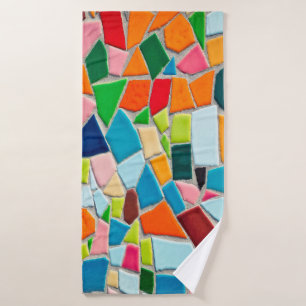 Mosaic tiles template texture bath towel