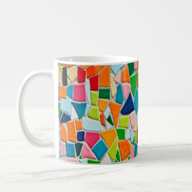 Mosaic tiles template texture coffee mug (Left)