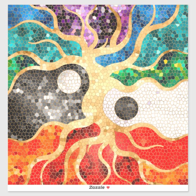 Mosaic Tree of life - Yin Yang (Sheet)