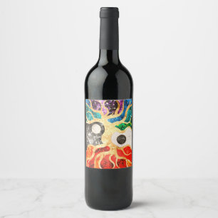 Mosaic Tree of life - Yin Yang Wine Label