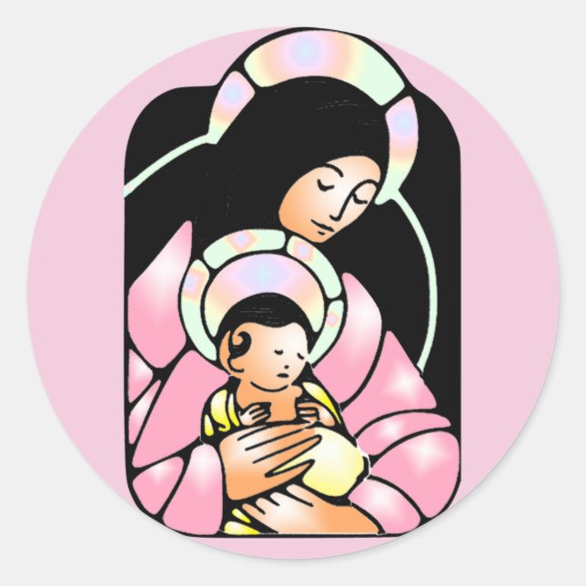 mosaic virgin mary stickers (Front)