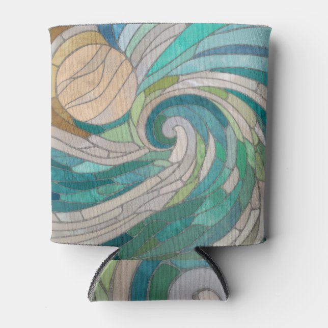 Mosaic Wave and Moon Can Cooler (Front)