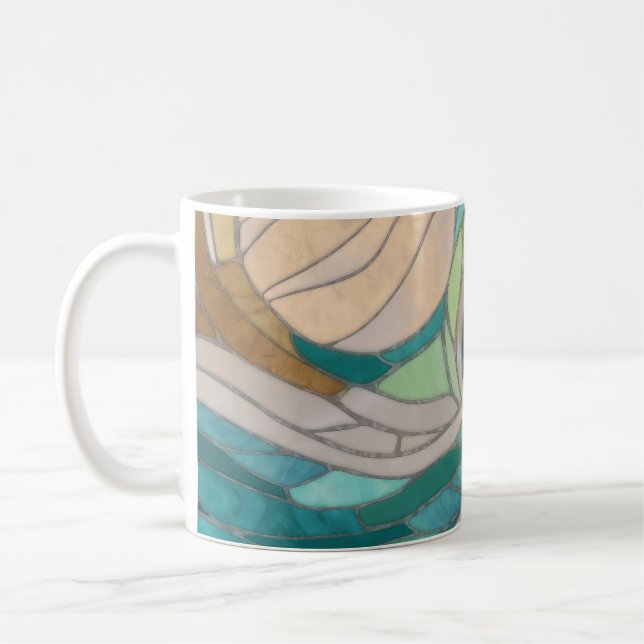 Mosaic Wave and Moon Coffee Mug (Left)