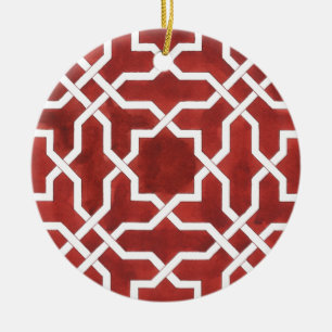 Mosaïque andalouse rouge ALHAMBRA Ceramic Tree Decoration