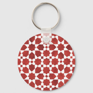 Mosaïque marocaine rouge ROSETTE Key Ring