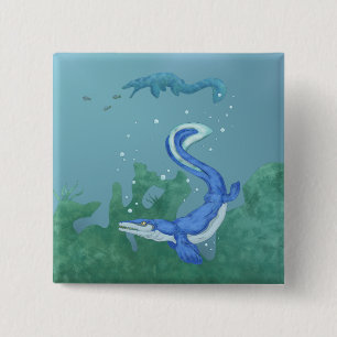Mosasaurus 15 Cm Square Badge