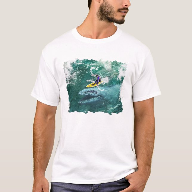 Mosasaurus In The Wave Cool Surfer Gift T-Shirt (Front)