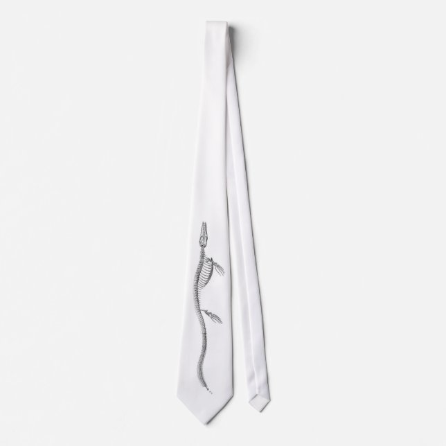 Mosasaurus Skeleton Antique Print Tie (Front)